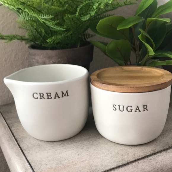 Hearth and Hand with Magnolia stoneware set of covered sugar/cream containers